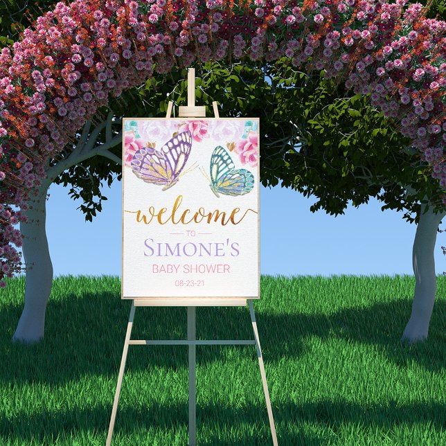 Butterfly Baby Shower Welcome Sign (Creator Uploaded)