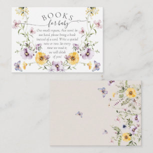 Butterfly Baby Shower Wildflower Book Request Enclosure Card