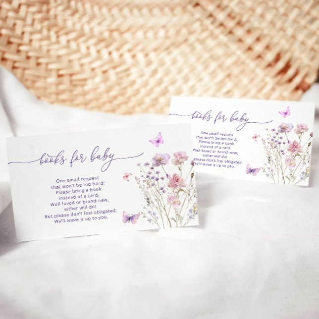 Butterfly Baby Shower Wildflowers Book Request Enclosure Card (Creator Uploaded)