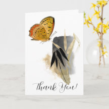 Butterfly & Bamboo Folded Greeting Card