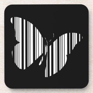 BUTTERFLY BAR CODE Butterflies Pattern Design Coaster