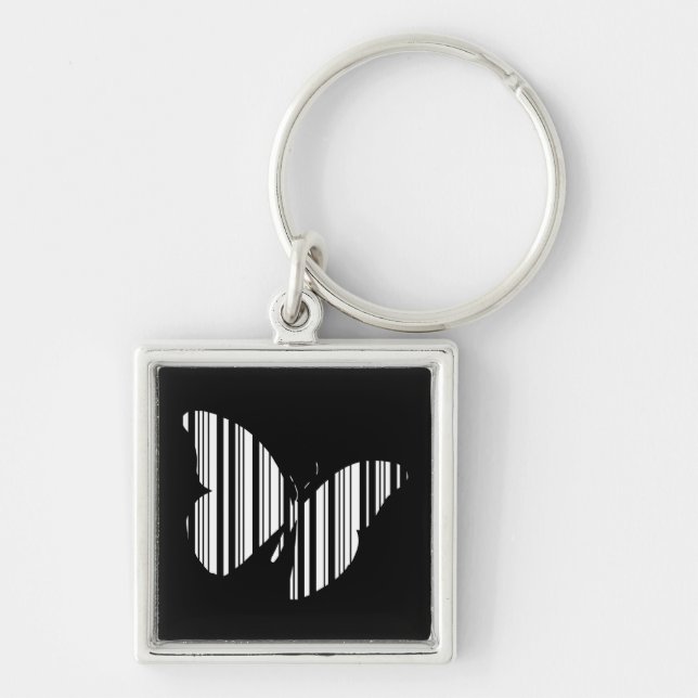 BUTTERFLY BAR CODE Butterflies Pattern Design Key Ring (Front)