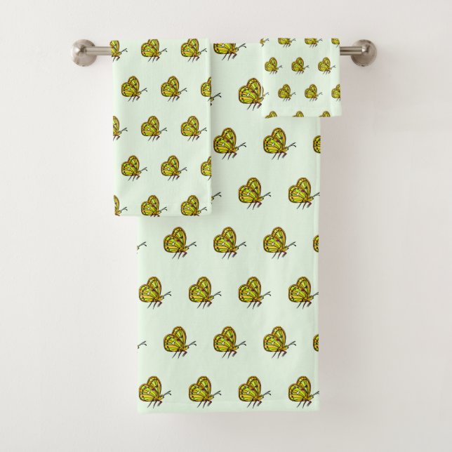 Butterfly Bath Towel Set - Choose Colours (Insitu)