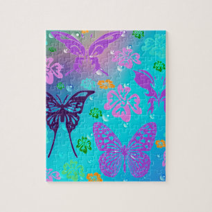 Butterfly Beautiful Aloha Hawaiian Blossom Wedding Jigsaw Puzzle