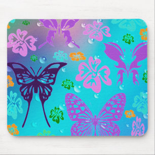 Butterfly Beautiful Aloha Hawaiian Blossom Wedding Mouse Mat