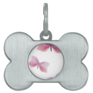 Butterfly Beautiful Aloha Hawaiian Blossom Wedding Pet Name Tag