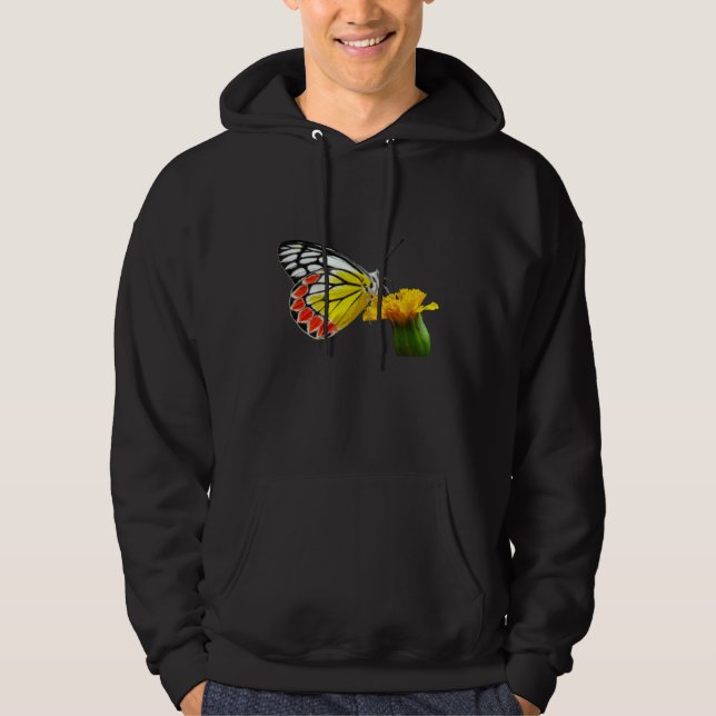 Butterfly  Beautiful Butterfly And Marigold Flower Hoodie (Front)