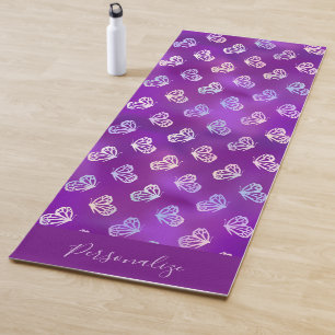 Butterfly Beautiful Purple Butterflies Zen Yoga Mat