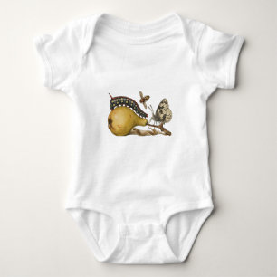 Butterfly Bee Fruit Insect Illustration Baby Bodysuit