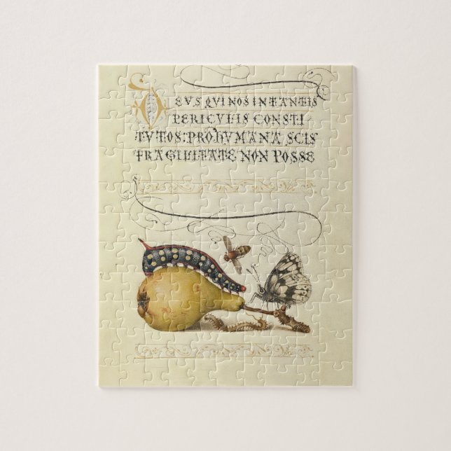 Butterfly Bee Fruit Insect Illustration Jigsaw Puzzle (Vertical)