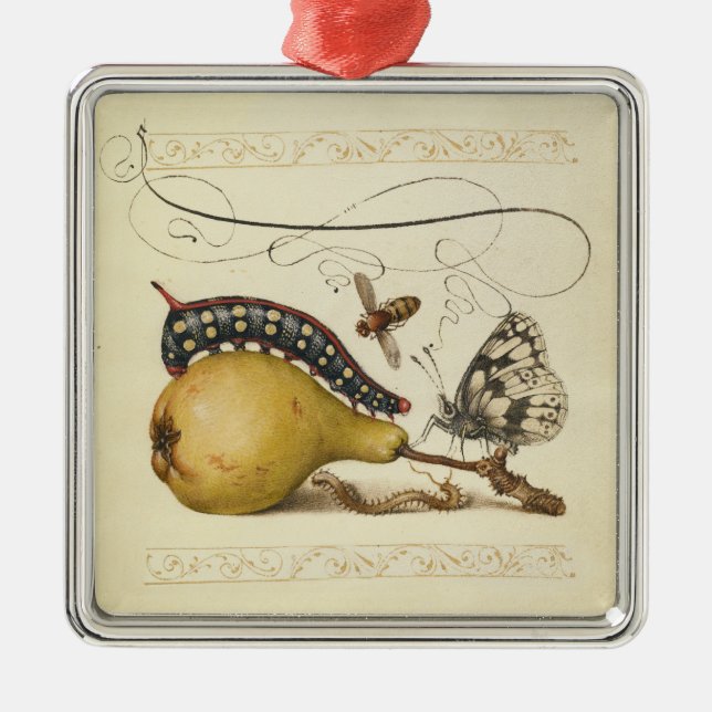 Butterfly Bee Fruit Insect Illustration Metal Tree Decoration (Front)