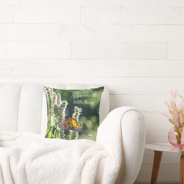 Butterfly & Bee Pillow (16") (Couch)