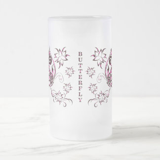 Butterfly Beer Glass Frosted Glass Beer Mug