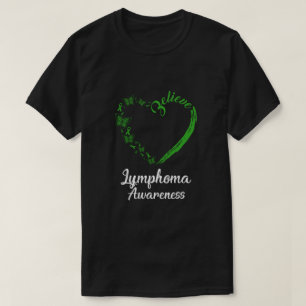 Butterfly Believe Lymphoma Awareness Ribbon Gifts T-Shirt