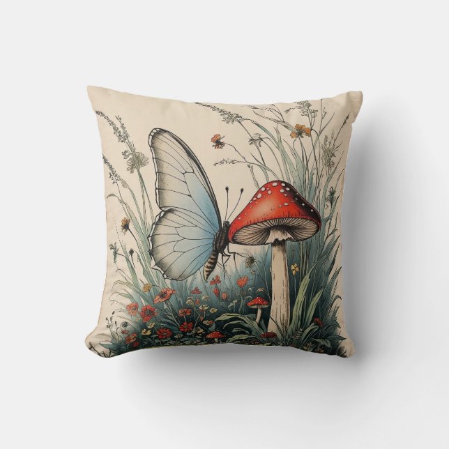 Butterfly Beneath the Bloom Cushion (Front)