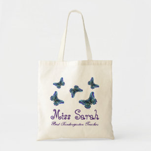 Butterfly Best Kindergarten Teacher Gift Tote Bag