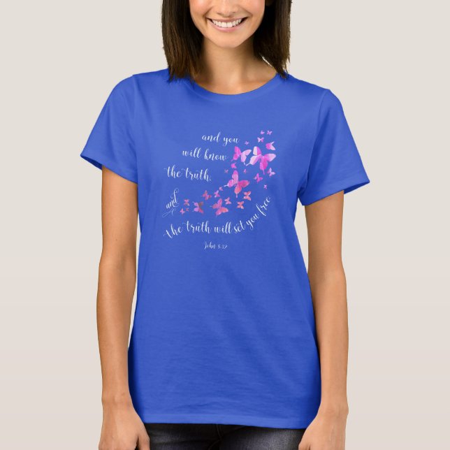 Butterfly Bible Verse Christian T-shirt (Front)