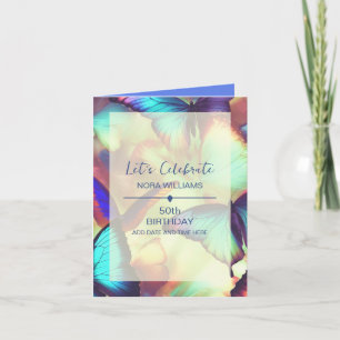 Butterfly Birthday Add Photo Folded Invitation