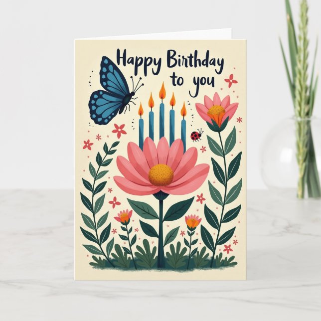 Butterfly Birthday Art Card (Front)