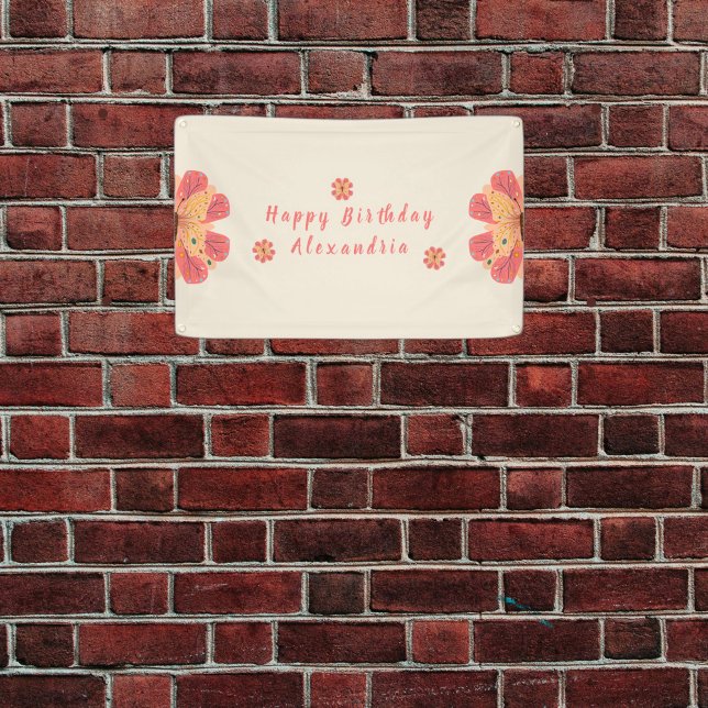 Butterfly Birthday Banner (Happy Birthday Butterfly Banner)