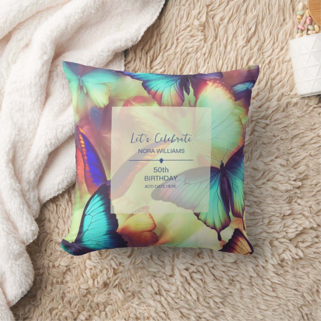 Butterfly Birthday  Cushion (Blanket)