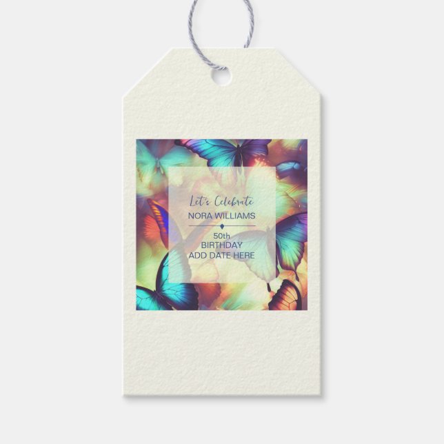 Butterfly Birthday Gift Tags (Front)