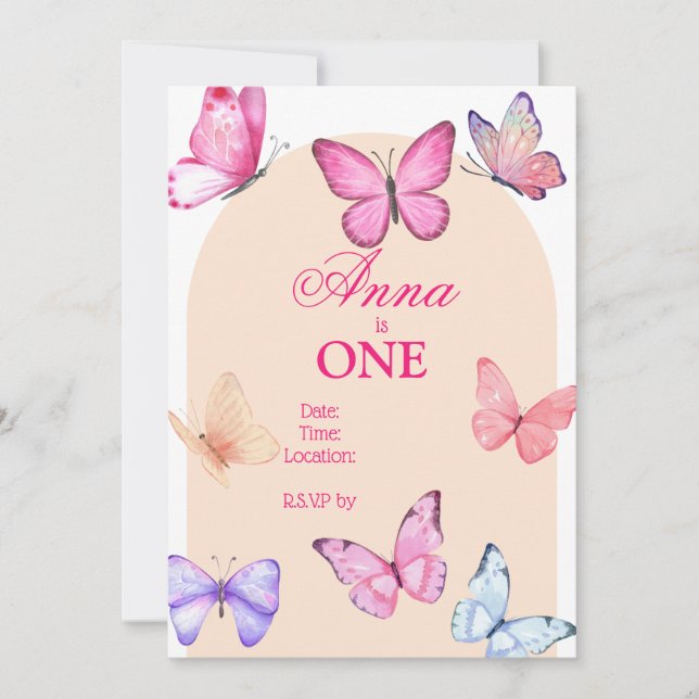 Butterfly Birthday Invitation (Front)