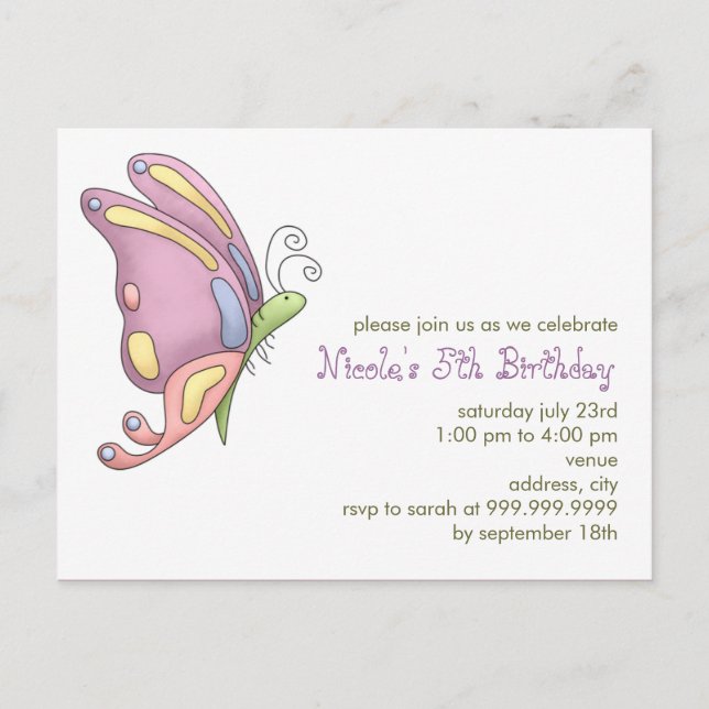 Butterfly • Birthday Invitation (Front)