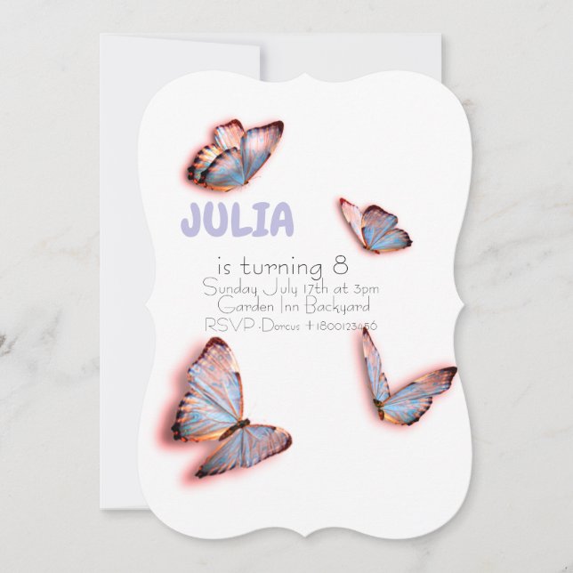 Butterfly Birthday Invitation (Front)