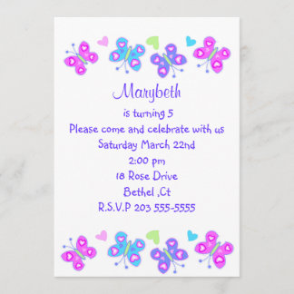 butterfly birthday invitation