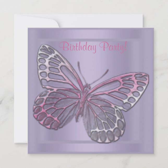 BUTTERFLY BIRTHDAY INVITATION 2 (Front)