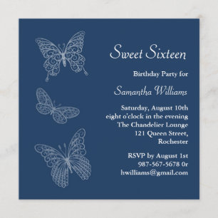 Butterfly Birthday Invitation (blue)