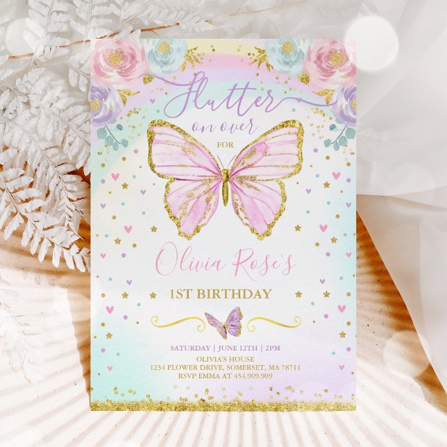 Butterfly Birthday Invitation Butterfly Party (Creator Uploaded)