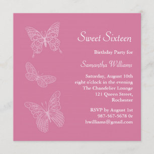Butterfly Birthday Invitation (pink)