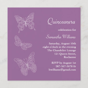 Butterfly Birthday Invitation (purple)