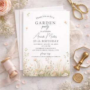 butterfly birthday invitation, spring flowers invitation