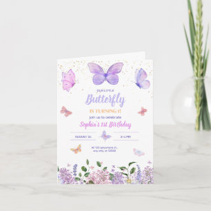 Butterfly Birthday Invitation, Wildflower Garden Invitation