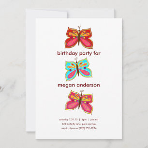 Butterfly Birthday Invitations
