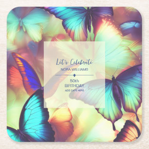 Butterfly Birthday Paper Coaster