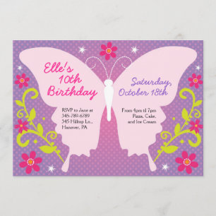 Butterfly Birthday Party Invitations