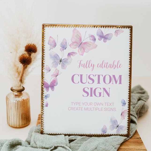 Butterfly Birthday Party Table Sign (Creator Uploaded)
