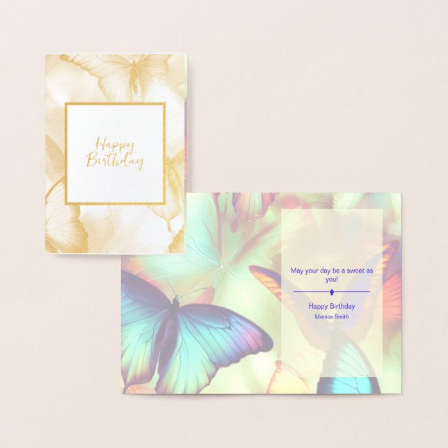 Butterfly Birthday Personalised Foil Card (Display)