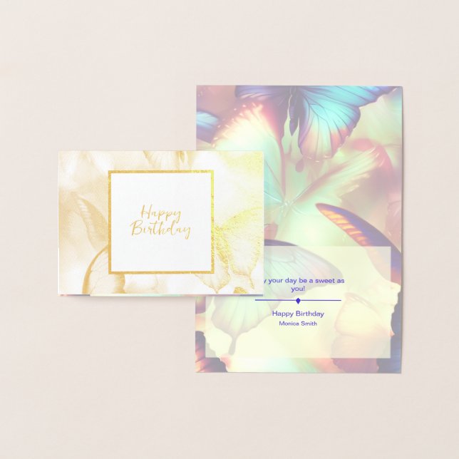 Butterfly Birthday Personalised Foil Card (Display)
