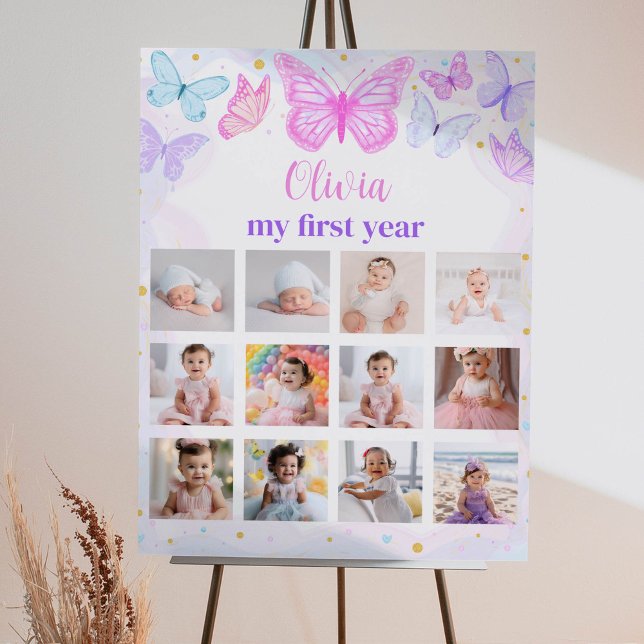 Butterfly Birthday Photo Milestone Poster (Creator Uploaded)
