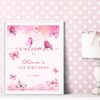 Butterfly Birthday Pink & Gold Dust Welcome