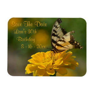 Butterfly Birthday Save The Date Magnet