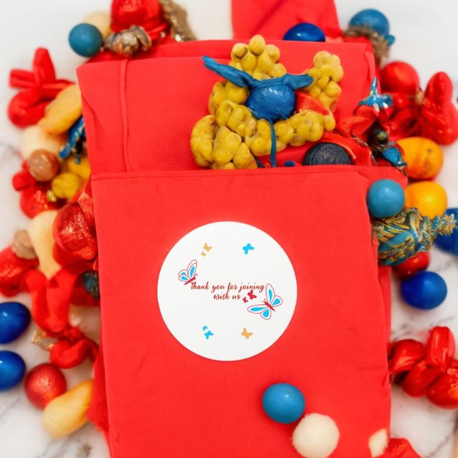 Butterfly Birthday Sticker (Butterflies event party theme sticker,birthday party sticker,gift pack,envelope,return gift sticker)