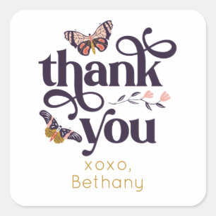 Butterfly Birthday Thank You Sticker