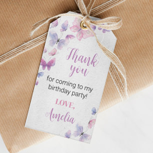 Butterfly Birthday Thank You Tag