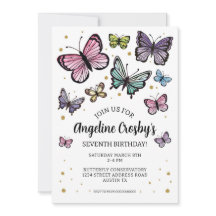 Butterfly Birthday Watercolor Glitter Download